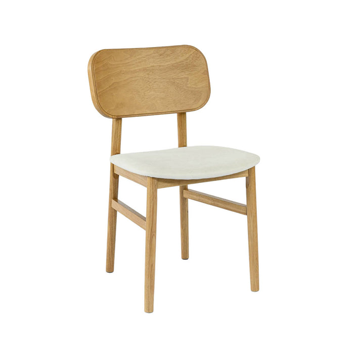 sweeek - Vintage stoelen rubberhout en stof (set van 2)