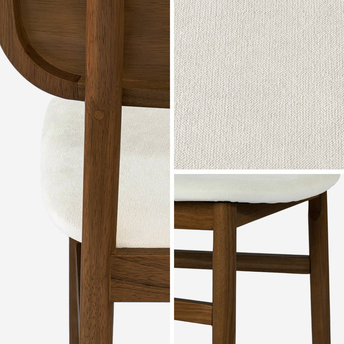 sweeek - Vintage stoelen rubberhout en stof (set van 2)