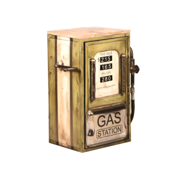 StarFurn - Sidetable Groen Metaal - 57x36x71cm - Vintage Gas Station