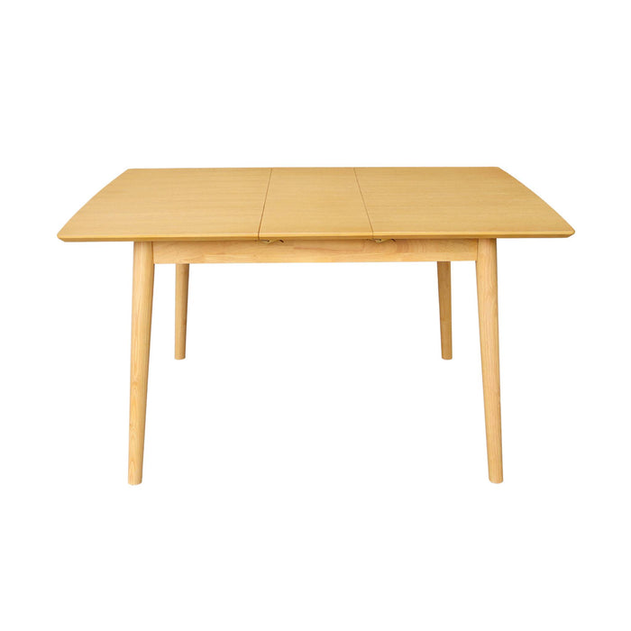 sweeek - Uitschuifbare rechthoekige eettafel rubberhout en eikenfineer