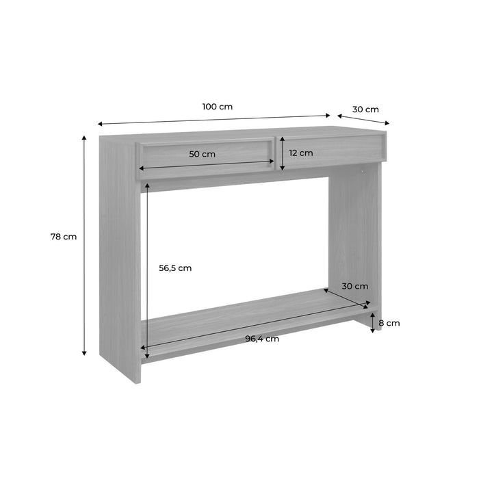 sweeek - Sidetable houteffect 2 lades en plank