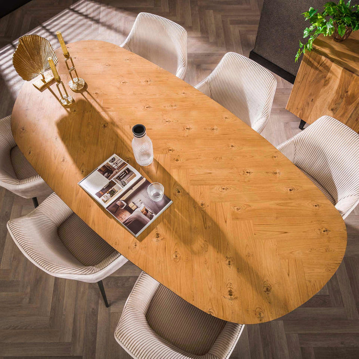 Giga Meubel - Eettafel Naturel Hout - 215x105x76cm - Organisch