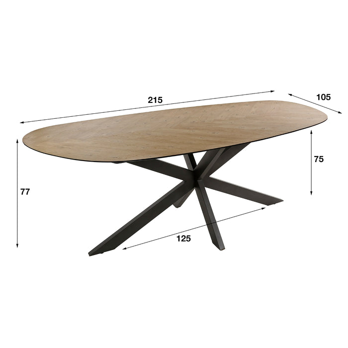 Giga Meubel - Eettafel Naturel Hout - 215x105x76cm - Organisch
