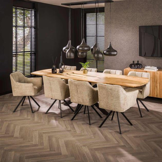 Giga Meubel - Eettafel Naturel Acaciahout - 275x90x77cm - Extend