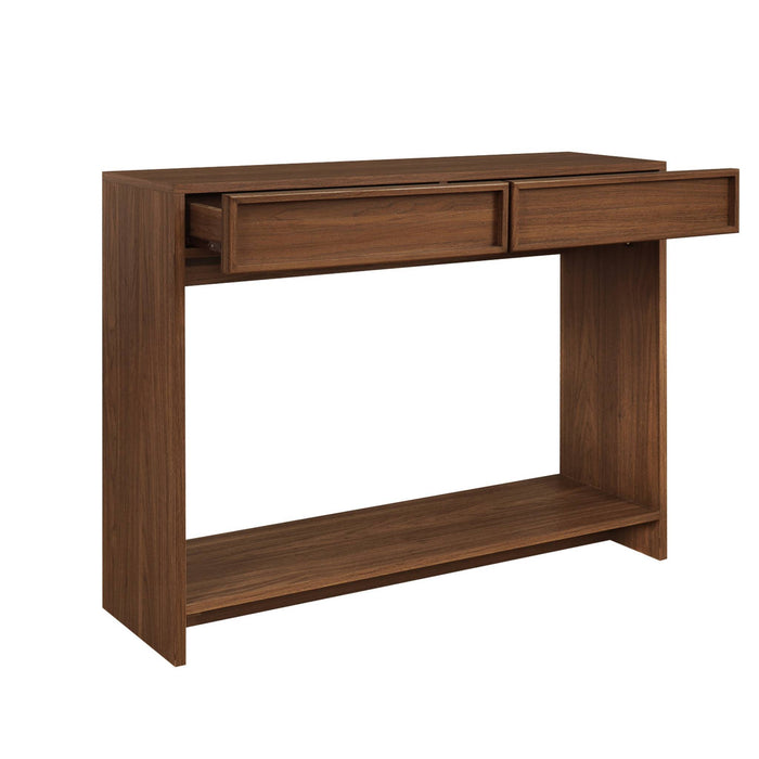sweeek - Sidetable houteffect 2 lades en plank