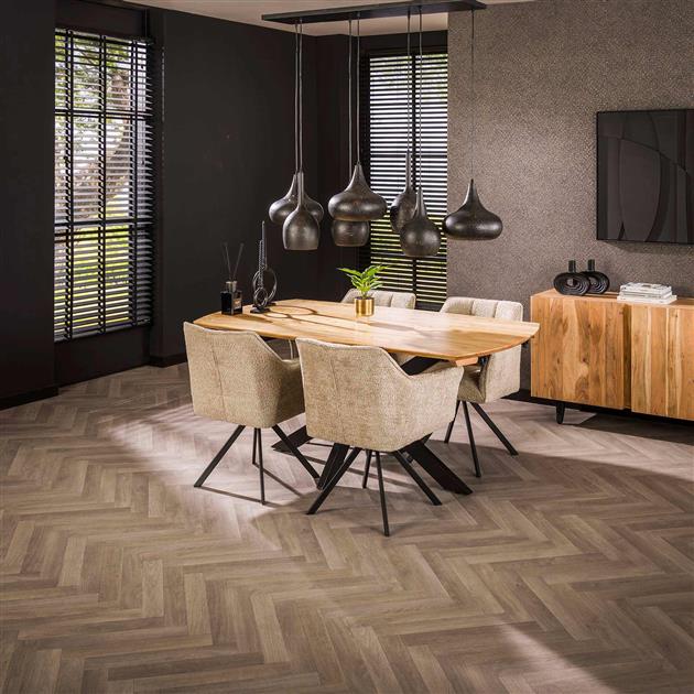 Giga Meubel - Eettafel Naturel Acaciahout - 275x90x77cm - Extend