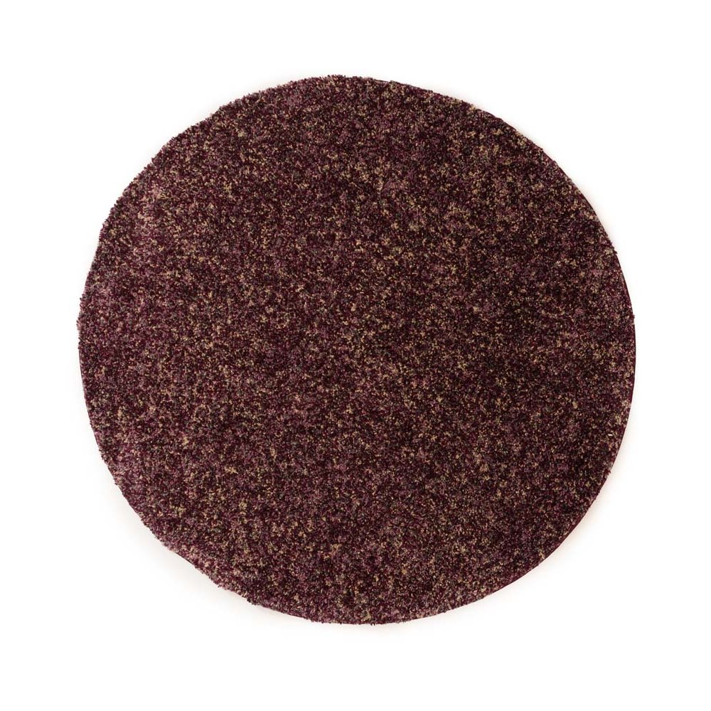 Tapeso Rond hoogpolig vloerkleed - Blend paars|grijs - 80 cm