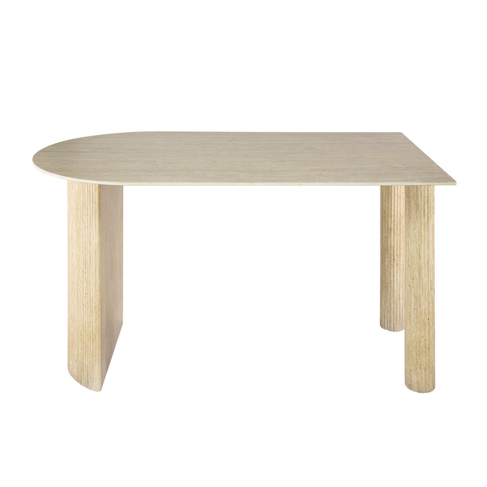 Giga Meubel - Eettafel Off White Travertin - 140x80x77cm - Romano