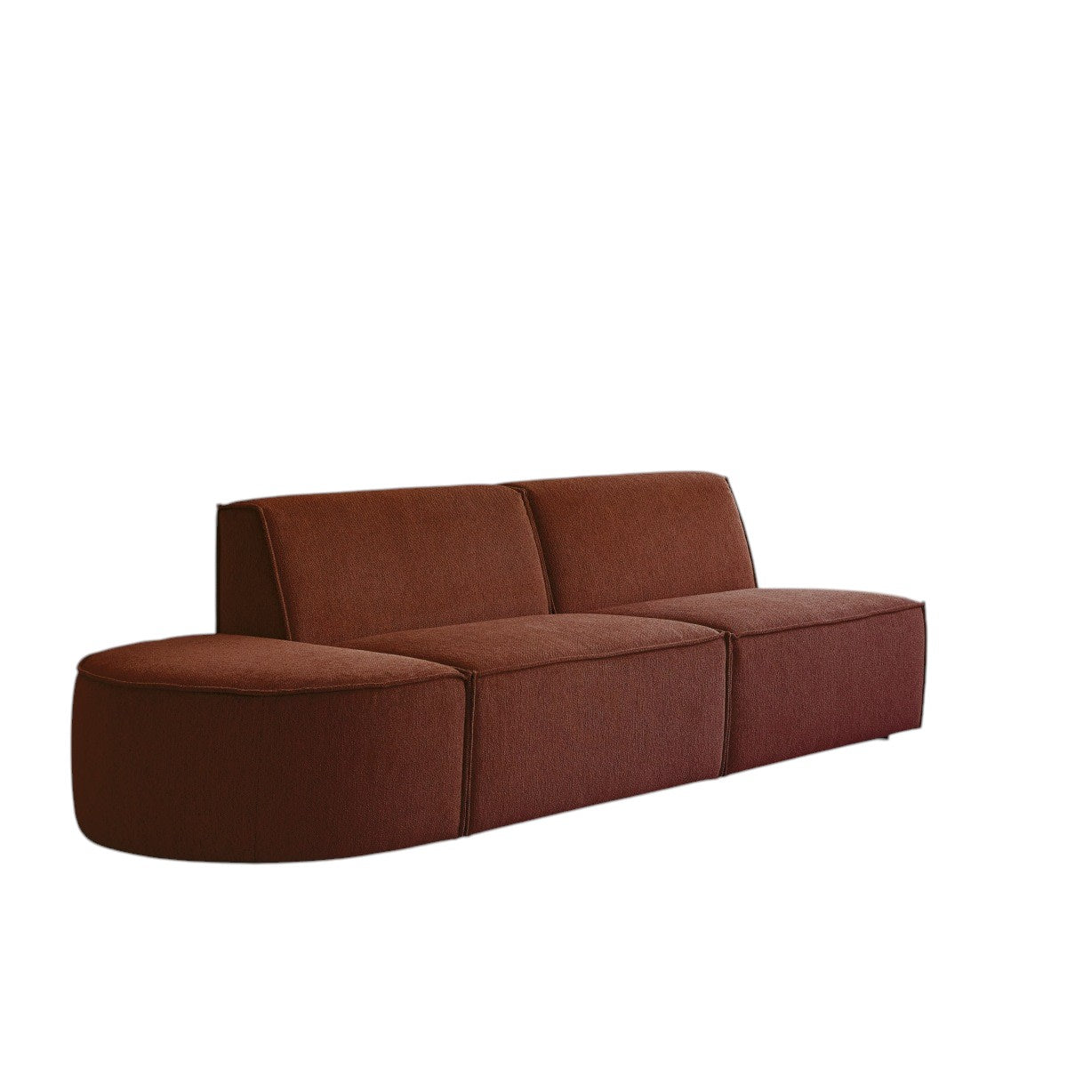 Tikamoon - Dario modulaire 2-zitsbank van mahoniebruine stof