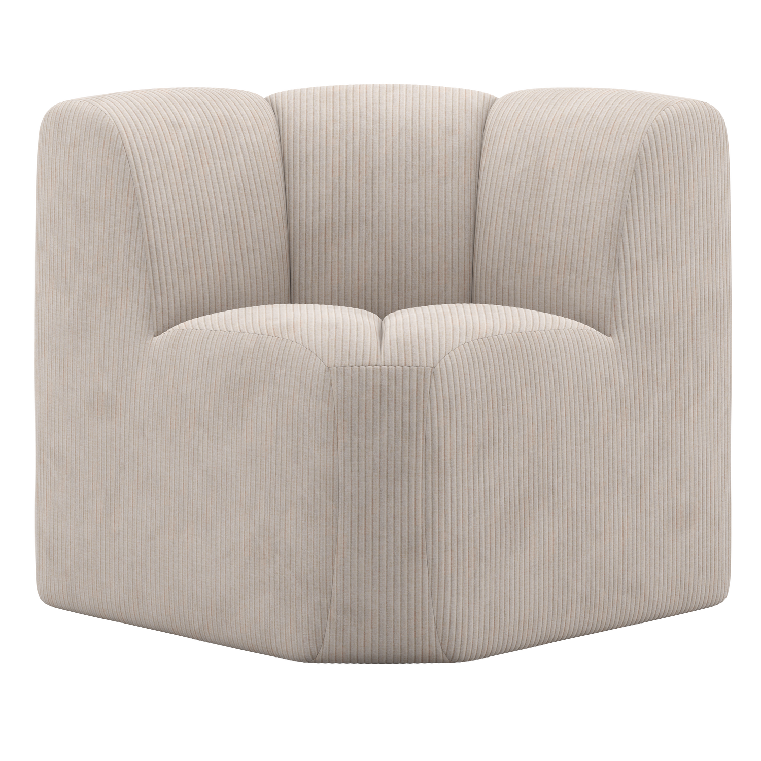 WOOOD Mojo Eetbankje 84 cm Met Rugleuning - Ribstof - Ecru