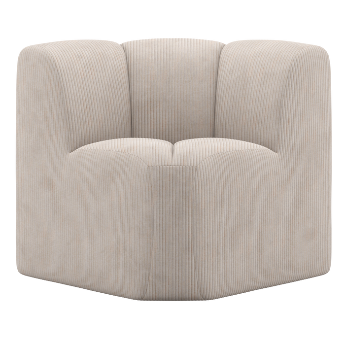 WOOOD Mojo Eetbankje 84 cm Met Rugleuning - Ribstof - Ecru