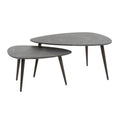Giga Meubel - Salontafel Keramieklook - Set van 2 - Pear