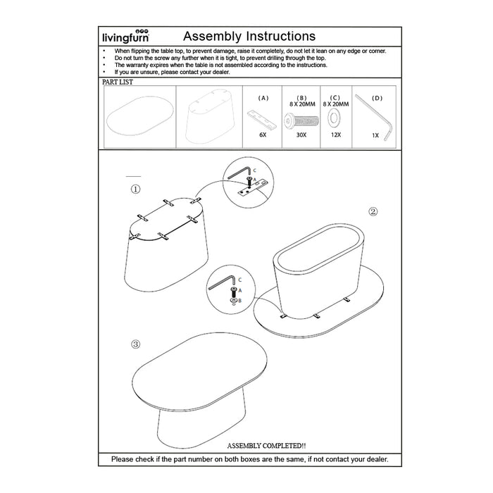 Livingfurn - Eetkamertafel Novero - 110x230x76cm
