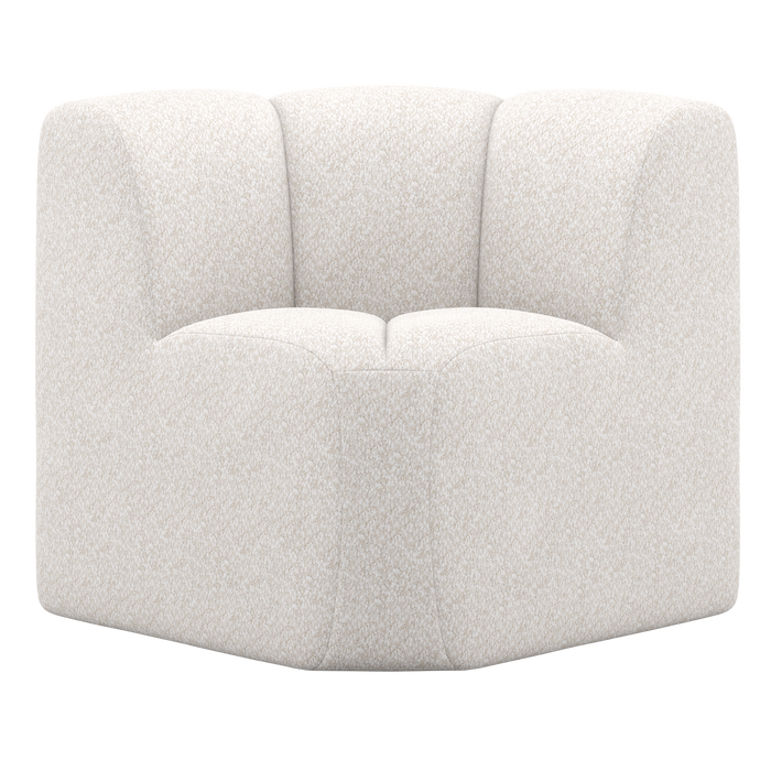 WOOOD Mojo Eetbankje Hoek Met Rugleuning - Wollig - Ecru - 83x83x83