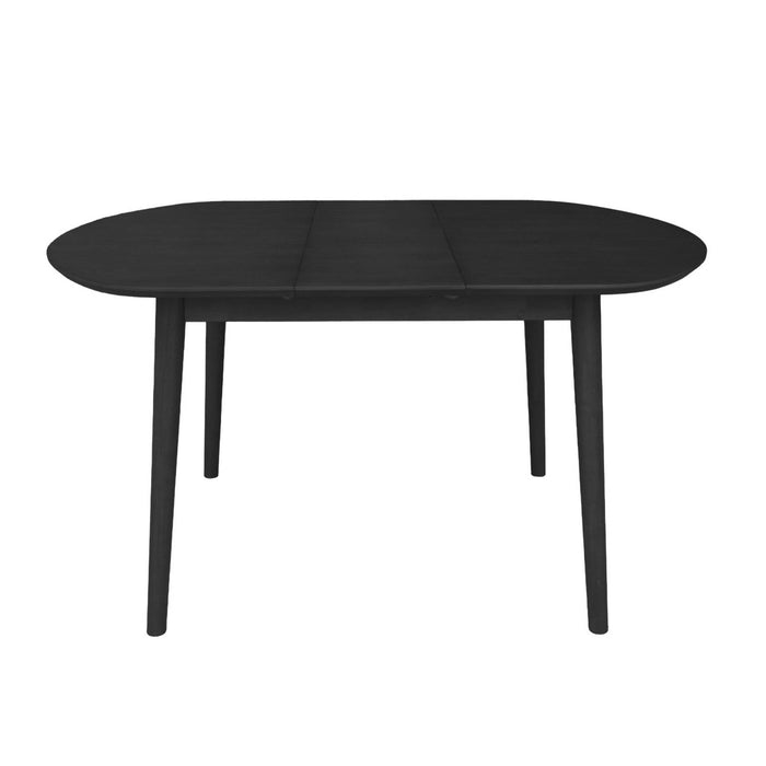 sweeek - Ovale eettafel verlengbaar rubberhout en eiken fineer 4-6