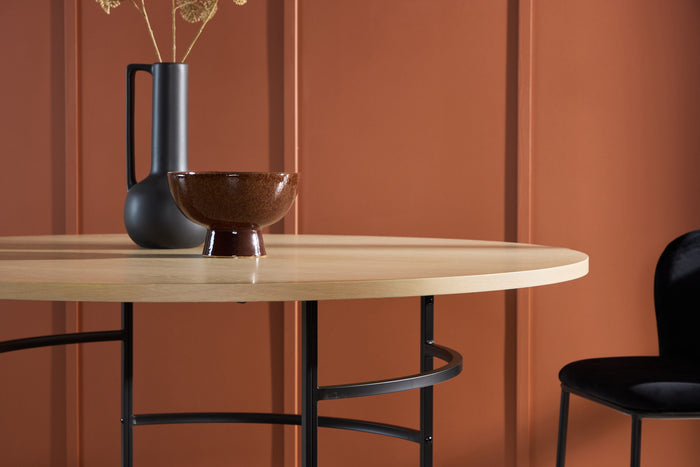Fjôrd - Eettafel Rond - Naturel|Zwart - 140cm - Copenhagen