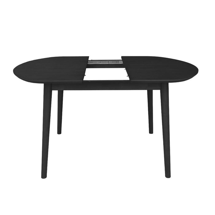 sweeek - Ovale eettafel verlengbaar rubberhout en eiken fineer 4-6