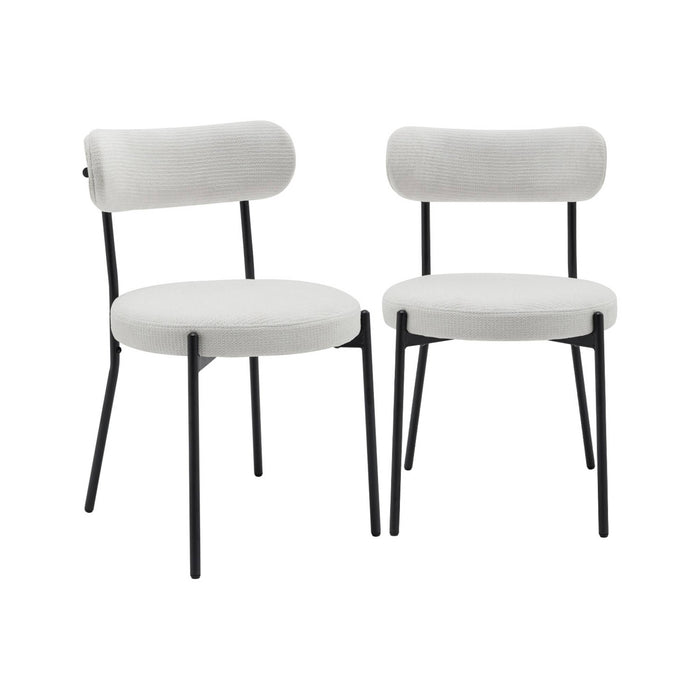 sweeek - Metaal en chenille stof stoel (set van 2)