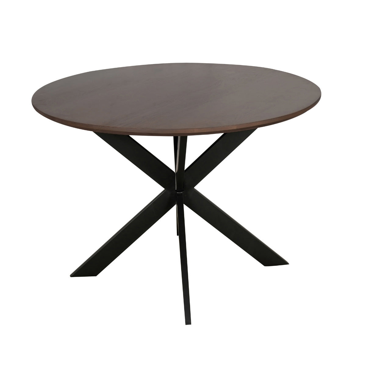 StarFurn - Eettafel Rond Walnoot|Zwart - 150x150x76cm - Madison