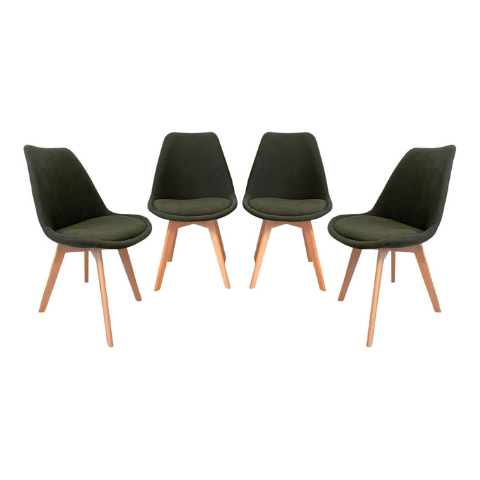 sweeek - Corduroy Scandinavische stoelen met beukenhouten poten (set