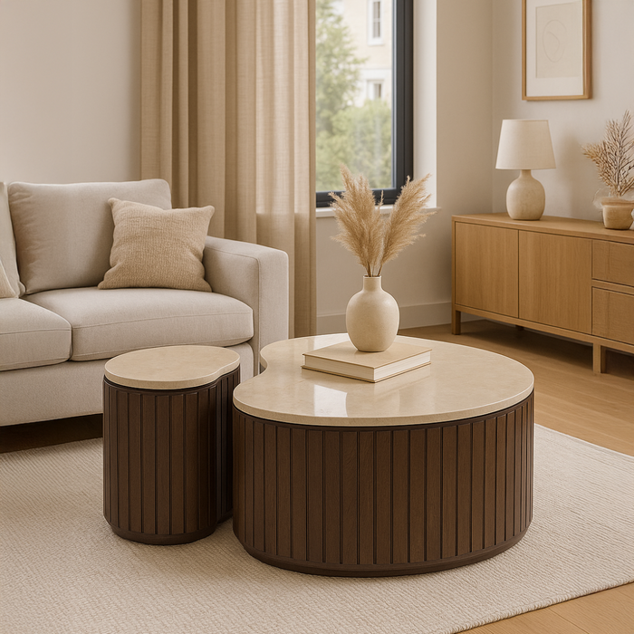 Brix - Salontafel  Sorai Bottecino Set van 2 - 38x50x40cm