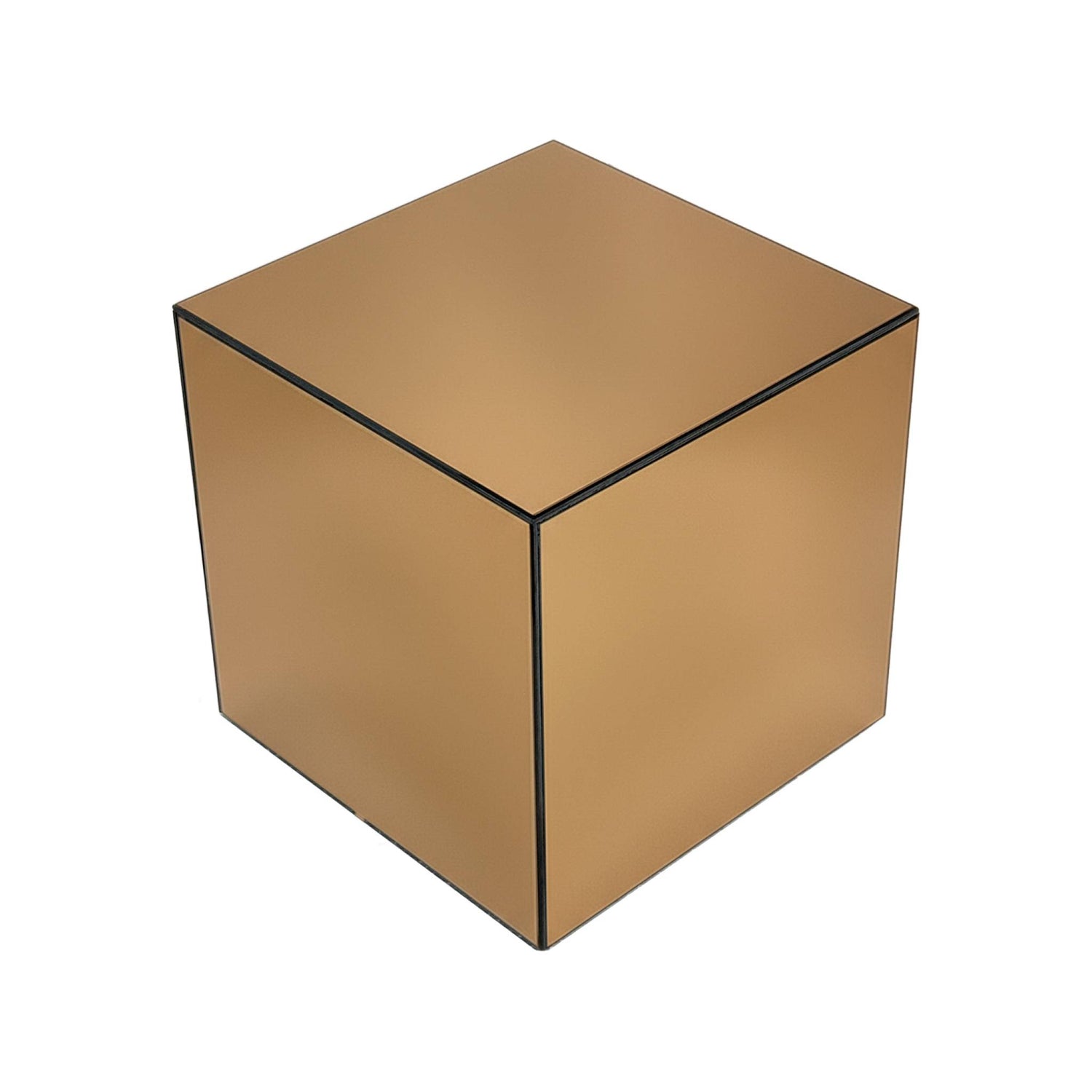 sweeek - Bijzettafel kubus spiegelglas 35cm