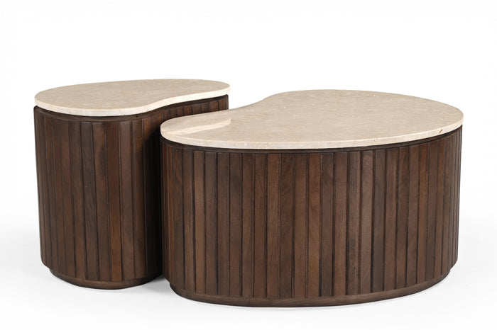 Brix - Salontafel  Sorai Bottecino Set van 2 - 38x50x40cm