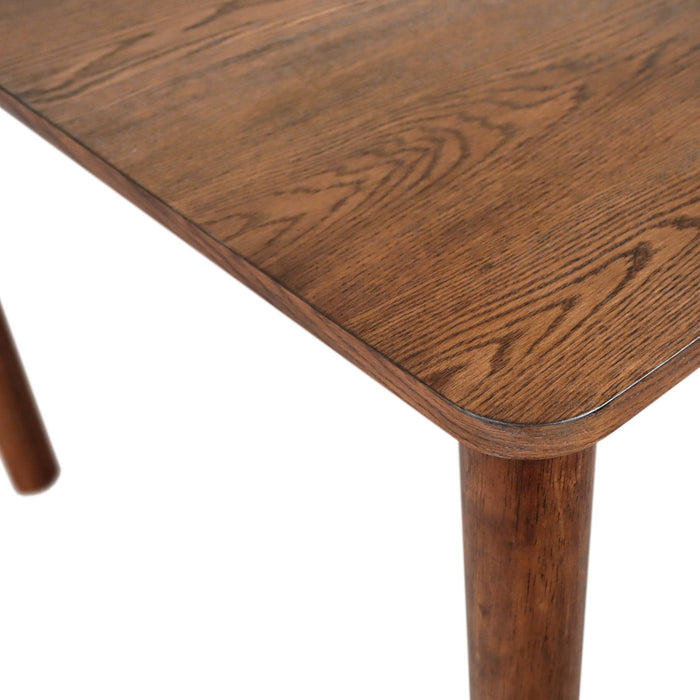 sweeek - Eettafel rubberhout en eikenfineer rechthoekig 6 plaatsen