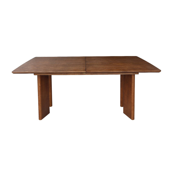 sweeek - Uitschuifbare rechthoekige eettafel rubberhout en eikenfineer