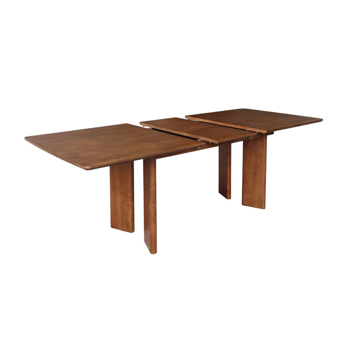 sweeek - Uitschuifbare rechthoekige eettafel rubberhout en eikenfineer