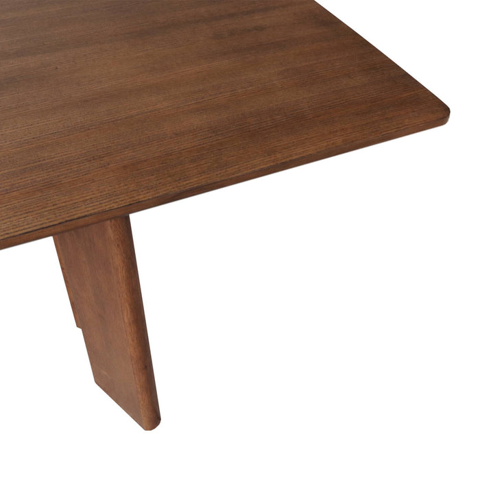 sweeek - Uitschuifbare rechthoekige eettafel rubberhout en eikenfineer