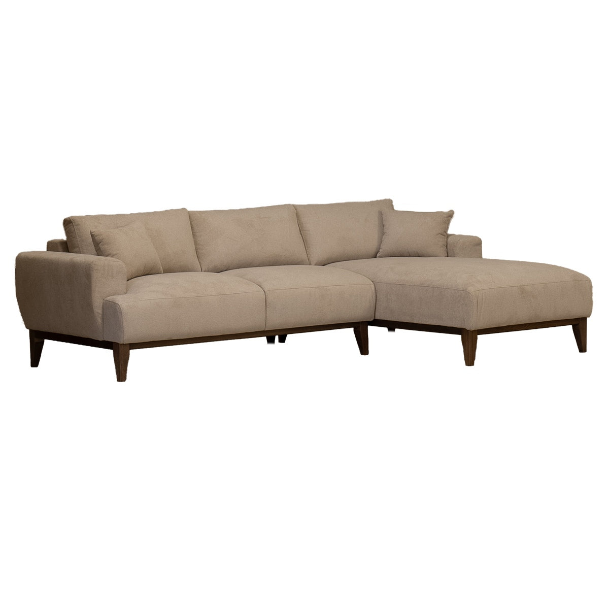 Giga Meubel - Chaise Longue Bank Taupe Stof - 3-zits Rechts - Bordeaux