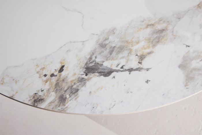 Fjôrd - Eettafel Rond - Beige Steen - 110x110x75cm - Bootcut