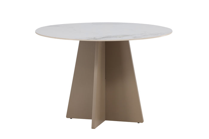 Fjôrd - Eettafel Rond - Beige Steen - 110x110x75cm - Bootcut