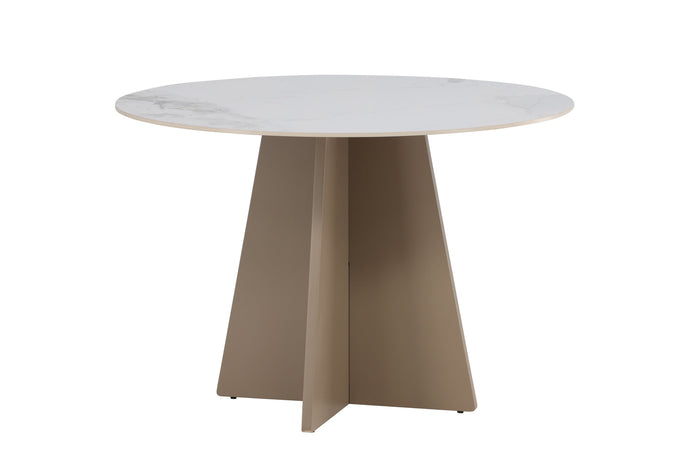 Fjôrd - Eettafel Rond - Beige Steen - 110x110x75cm - Bootcut