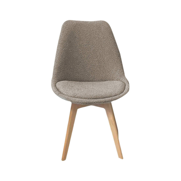 sweeek - Getextureerde bouclé Scandinavische stoelen met beukenhouten