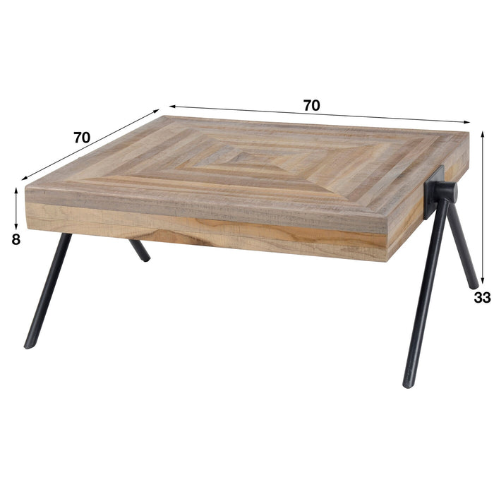 Giga Meubel - Salontafel Naturel Hout - 70x70x33cm - Teca