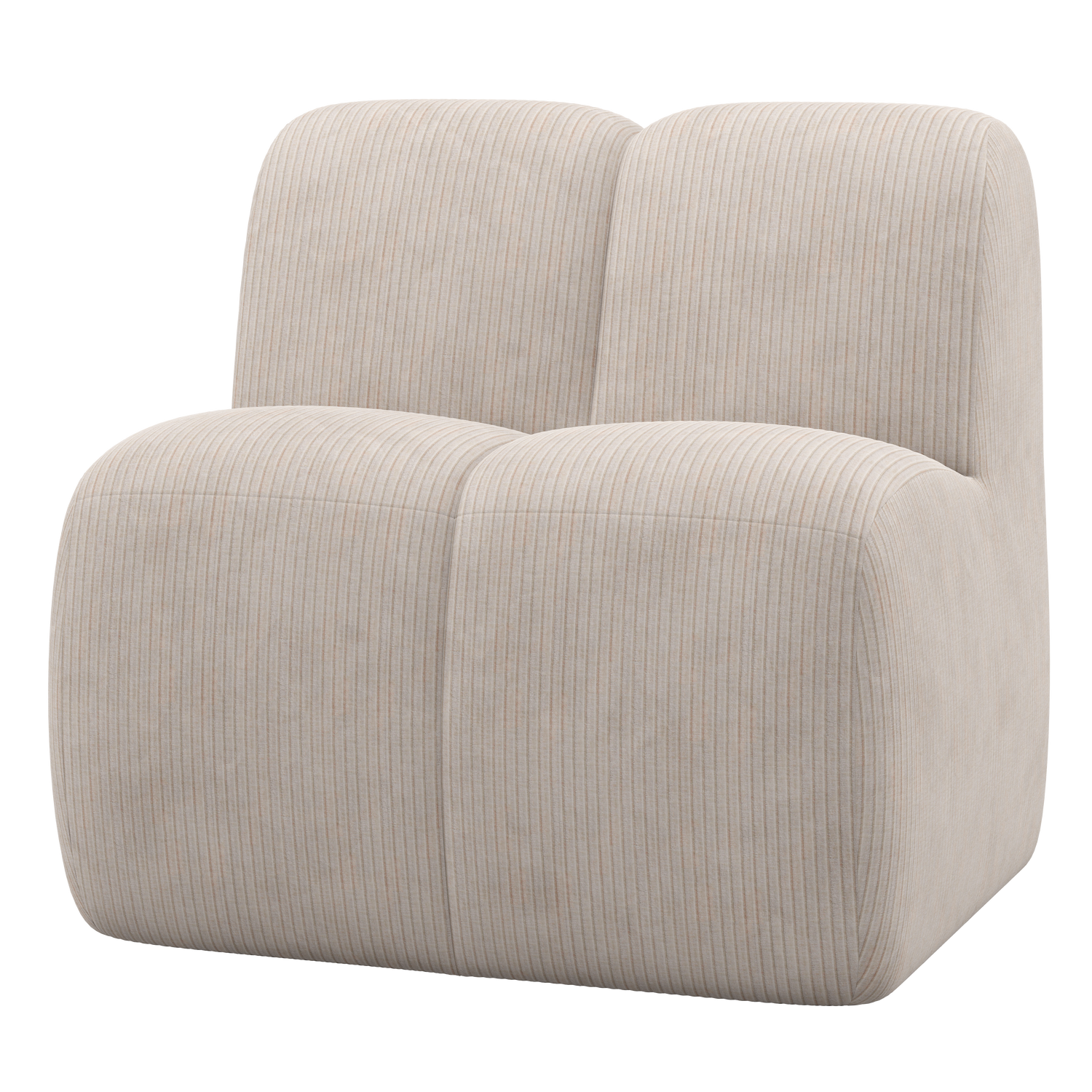 WOOOD Mojo Eetbankje Hoek Met Rugleuning - Ribstof - Ecru - 83x84x73