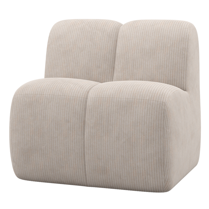 WOOOD Mojo Eetbankje Hoek Met Rugleuning - Ribstof - Ecru - 83x84x73