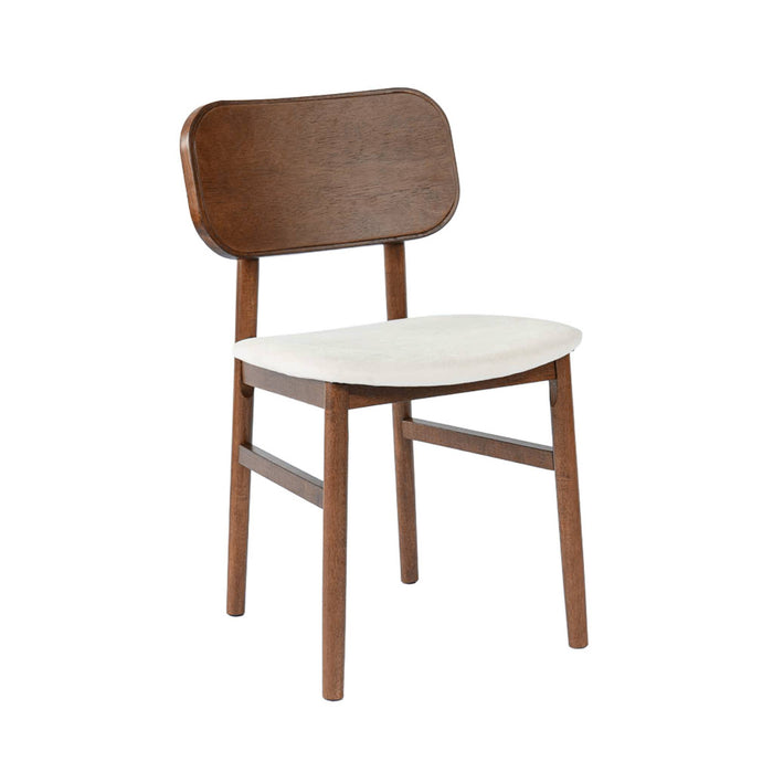 sweeek - Vintage stoelen rubberhout en stof (set van 2)