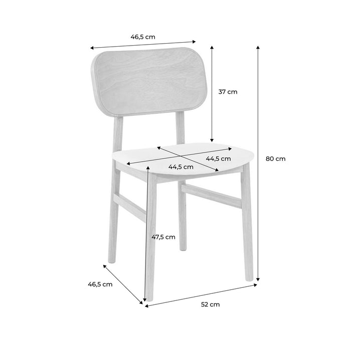 sweeek - Vintage stoelen rubberhout en stof (set van 2)