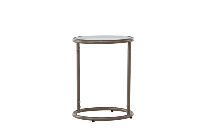 Fjôrd - Bijzettafel Rond - Bruin Glas - 35cm - Stavanger