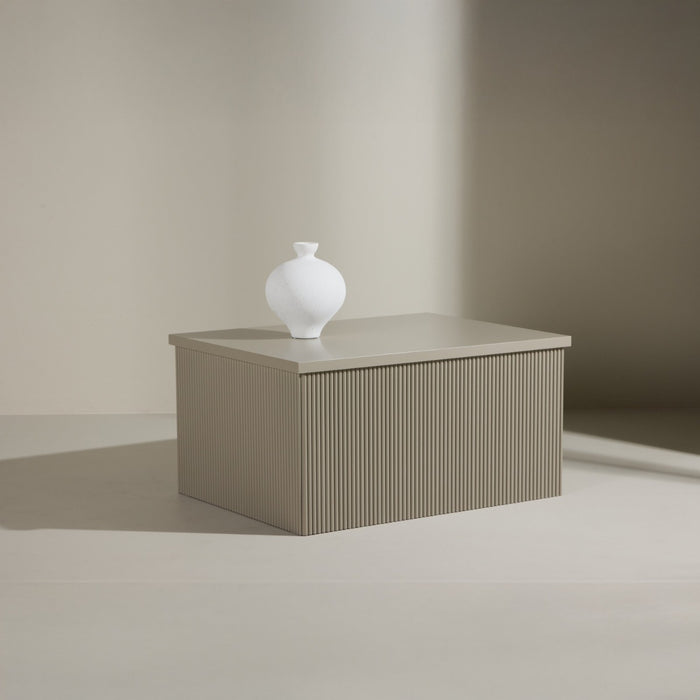 Fjôrd - Bijzettafel Rechthoek - Beige MDF - 80x60x40cm - Lenox