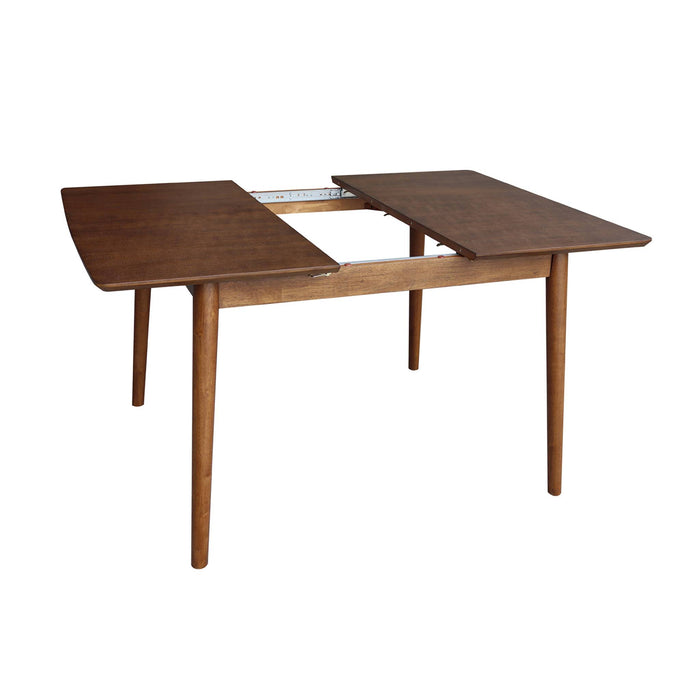 sweeek - Uitschuifbare rechthoekige eettafel rubberhout en eikenfineer