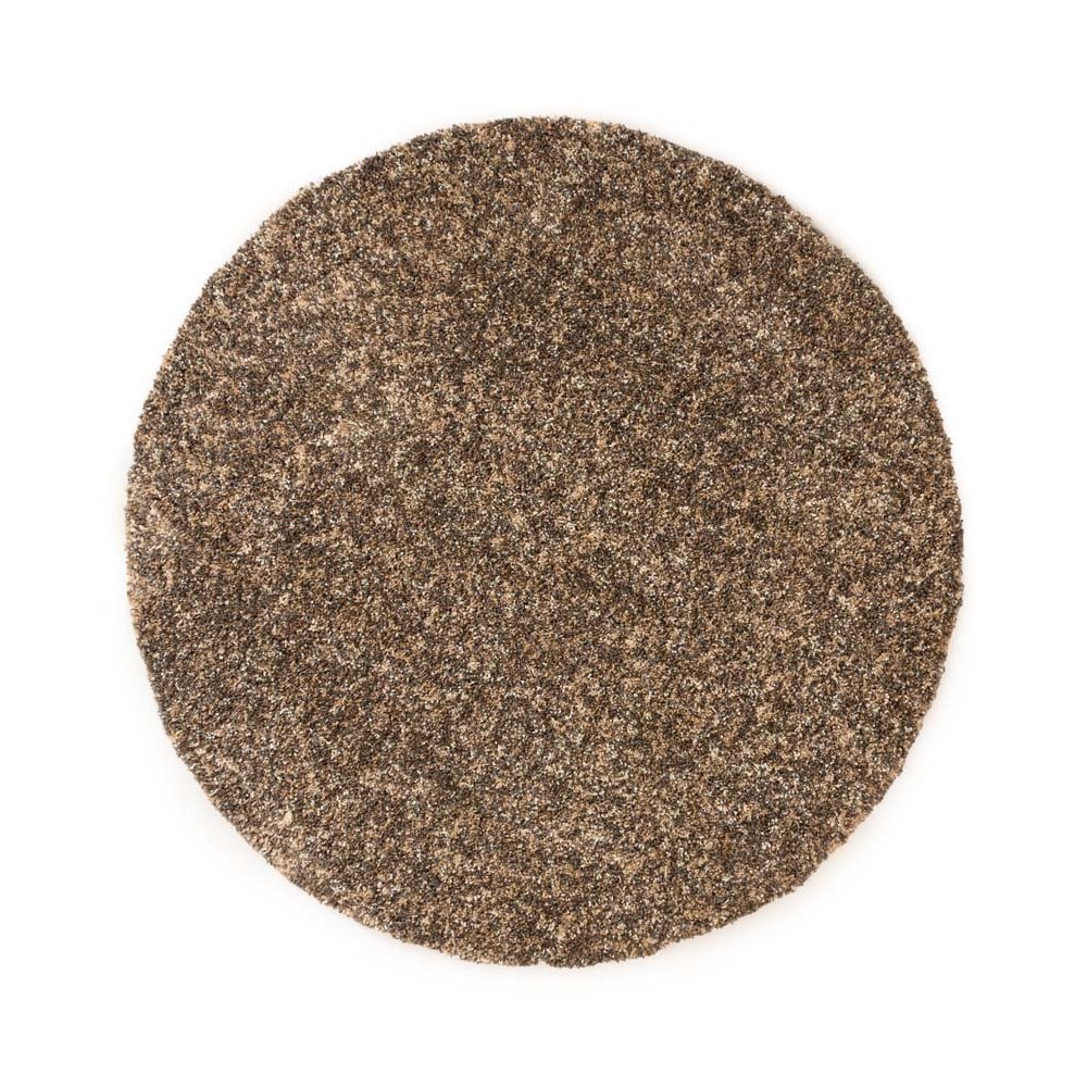 Tapeso Rond hoogpolig vloerkleed - Blend beige|grijs - 200 cm