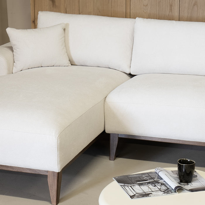 Giga Meubel - Chaise Longue Bank Beige Stof - 3-zits Links - Bordeaux