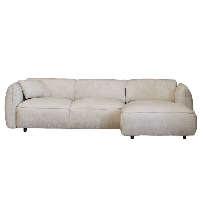 Giga Meubel - Chaise Longue Bank Beige Stof - 3-zits Rechts - Lyon