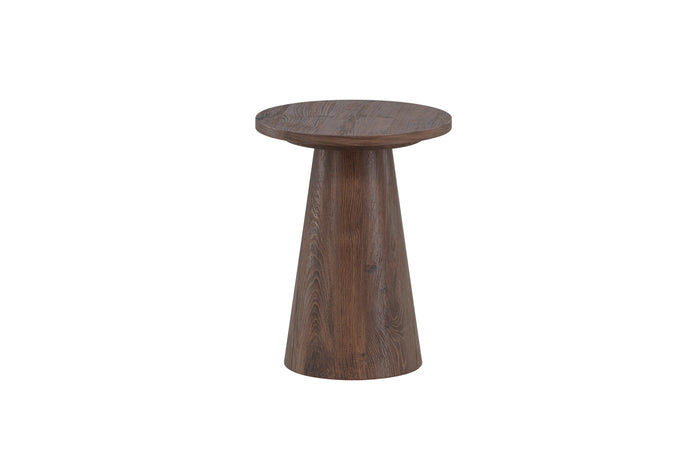 Fjôrd - Bijzettafel Rond - Donkerbruin MDF - 35x35x45cm - Lanzo