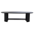 Giga Meubel - Salontafel Deens Ovaal - Zwart Hout - 130cm - Lorna