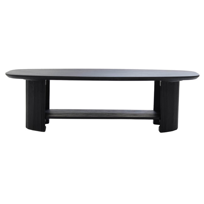 Giga Meubel - Salontafel Deens Ovaal - Zwart Hout - 130cm - Lorna